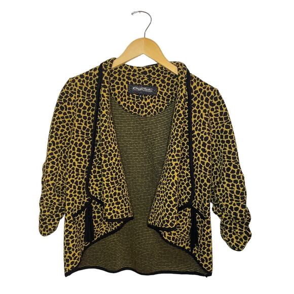 Leopard Print Thick Cardigan Small Cheryl Nash Windridge 3/4 Sleeve Animal Print - Picture 4 of 6